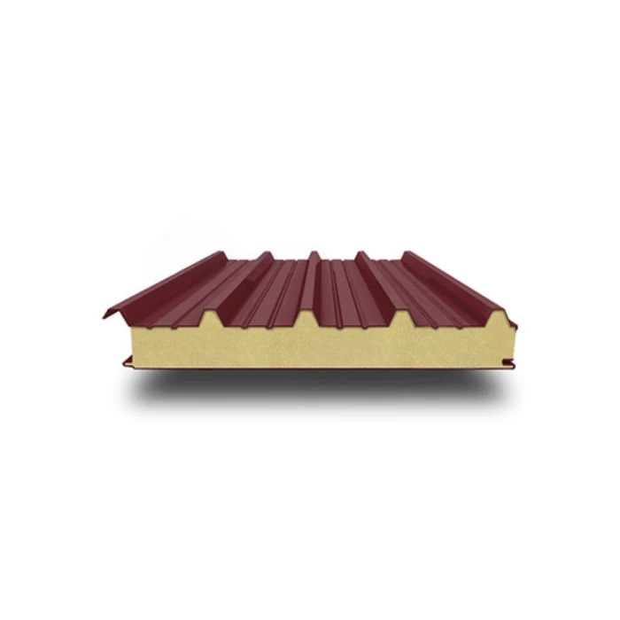 Кровельная сэндвич-панель с минеральной ватой, 1000х100 мм, 0.5/0.5, Полиуретан глянец