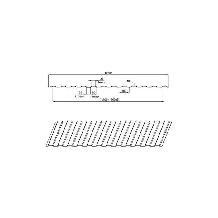 Профнастил МП10ПГ 0.5 ECOSTEEL® Беленый дуб